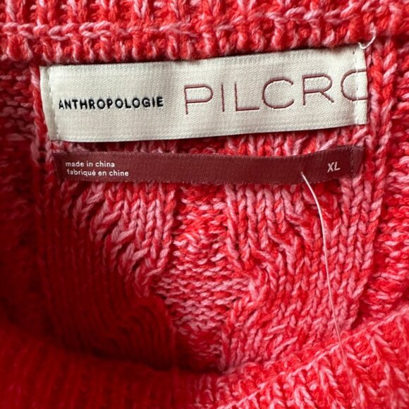 NWT Anthropologie Pilcro Jasmine Red Cable Knit Oversized Sweater - XL - Picture 7 of 9